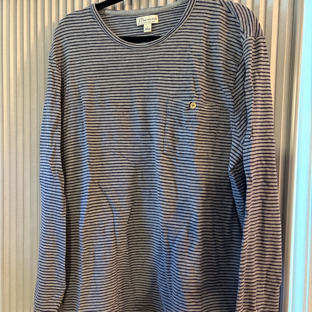 J. Crew Navy and White Striped Long Sleeve Tee